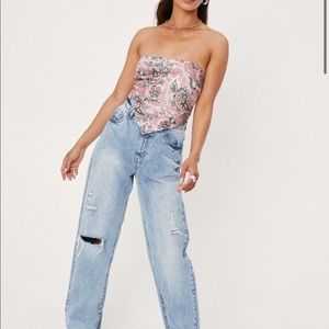 Nasty Gal pink paisley bandana/bandeau top